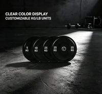 Vente en gros usine : Ensemble de disques de poids en caoutchouc noir de 20 kg pour usage commercial, musculation et fitness