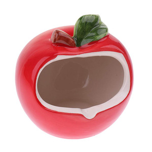 Maison d'été en céramique en forme de pomme pour <span class=keywords><strong>hamster</strong></span>, <span class=keywords><strong>cage</strong></span>, <span class=keywords><strong>mini</strong></span> cachette fraîche, lit de couchage, nid pour petits animaux - Product Image 1