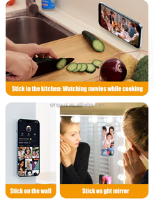 Soporte de teléfono de aleación de aluminio con imán N52 fuerte montable en pared con 2 pegatinas de anillo de Metal Compatible con iPhone Android para cama de escritorio - Product Image 6