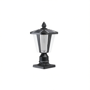 Lámpara Solar LED Moderna para Exteriores de 15 Pulgadas, de Plástico Negro, para Jardín, IP65, Luz Blanca Cálida con Sensor - Product Image 1