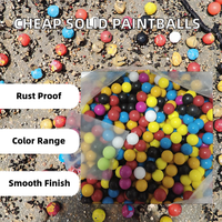 Billes de paintball en plastique solide poli, résistantes à la corrosion, à bas prix, calibres .43, .50, .68, couleurs rouge, jaune, bleu, noir, 10,9 mm, 12,7 mm