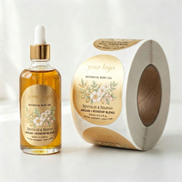 Autocollants personnalisés pour huiles essentielles de soin de la peau avec votre illustration, autocollants découpés étanches pour huiles corporelles, pour le branding des huiles essentielles