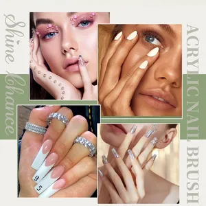 #8-#16 Kolinsky Acrylic Nail <b>Brush</b> Set 3D Pure Handmade Nail <b>Brushes</b> for Acrylic Application Professional Nail Art <b>Brush</b> - Product Image 5