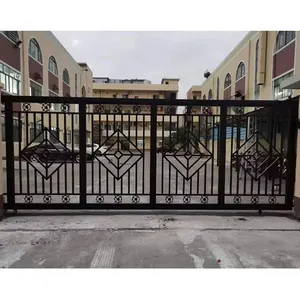 Portão de ferro de porta principal moderno ao ar livre fences de alumínio e gatos para casas