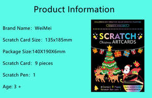 圣诞系列DIY魔术刮痕画书彩色卡通画纸卡片教育刮痕艺术玩具 - Product Image 6