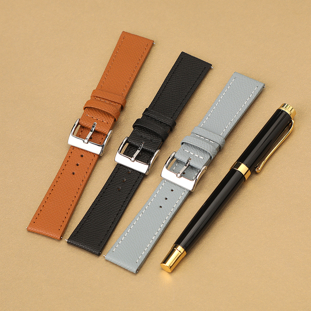 Premium Clafskin Epsom Leather Quick Release Watch Band 18mm 19mm 20mm 22mm Black Orange Brown Blue Wristband Belt