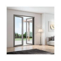 Porte battante minimaliste à cadre fin en aluminium, moderne et luxueuse, pour villa, entrée extérieure, portes vitrées à rupture de pont thermique, insonorisées, pour patio