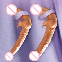 Vente Flash : Vibromasseur double tête sans bretelles en TPE pour femme, plug anal lesbien, jouet sexuel portable pour masturbation