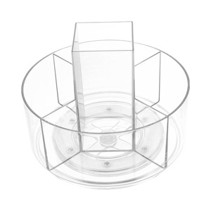 <span class=keywords><strong>Porta</strong></span> Pennelli da Trucco Classico in Acrilico Girevole con Design a Iniezione, Organizzatore da Scrivania Trasparente Lazy Susan per Cosmetici - Product Image 5