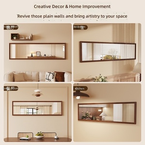 Miroir mural rectangulaire moderne minimaliste de style médiéval, pleine longueur, horizontal, à fixer au mur, pour entrée, salle à manger, <span class=keywords><strong>café</strong></span> - Product Image 4