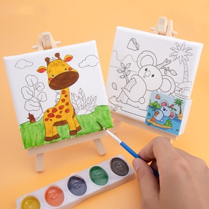 Phim Hoạt Hình Mini Mini Giá Vẽ Và Vải Trẻ Em Của Nghệ Thuật Vẽ Graffiti Acrylic Sơn Màu Hình Ảnh Khung Tự Làm Bức Tranh Bằng Số - Product Image 1