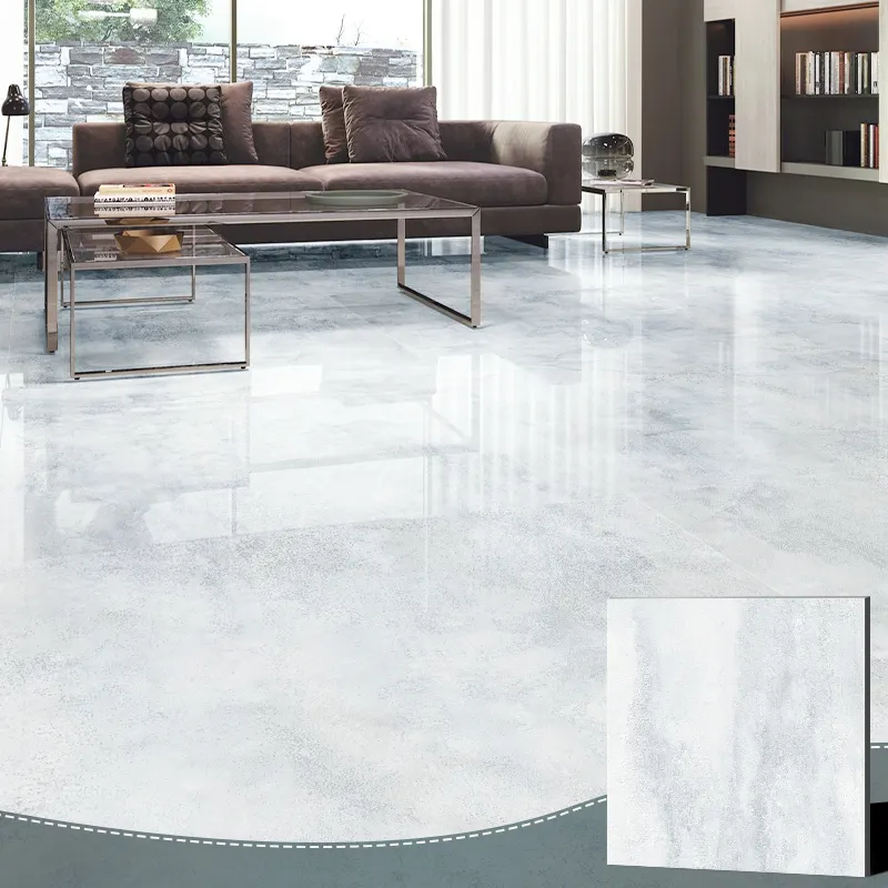 Goodone Wholesale Grey Plain Discount Square 60X60 High Gloss White Porcelain Floor Tiles