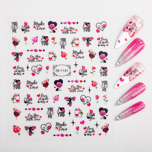 Lindo diseño divertido amor labios rosa <span class=keywords><strong>uñas</strong></span> arte pegatinas Adhesivo acrílico <span class=keywords><strong>uñas</strong></span> calcomanías para el Día de San Valentín <span class=keywords><strong>uñas</strong></span> accesorios de diamantes de imitación - Product Image 5