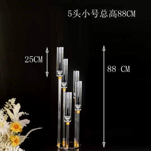 Candelabros dorados, candelabros de mesa acrílicos para boda, candelabros de <span class=keywords><strong>8</strong></span> cabezas, decoración de candelabros - Product Image 5