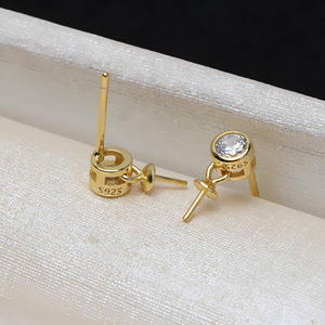 Ensemble de pendentifs et de boucles d'oreilles en argent S925, style nid d'oiseau, perles, accessoires de bricolage, plateau vide semi-fini 1318 - Product Image 5