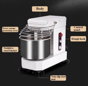 Amasadora de Espiral de Mesa con Cabezal Inclinable de 10L-40L, Máquina para Amasar Harina, 110V 220V, Uso Comercial en Panadería - Product Image 6