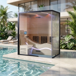Cabina <span class=keywords><strong>de</strong></span> Sauna <span class=keywords><strong>de</strong></span> Infrarrojos Lejanos <span class=keywords><strong>de</strong></span> Madera Natural <span class=keywords><strong>para</strong></span> Relajación en el Hogar y Desintoxicación Corporal - Product Image 1