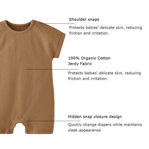 Mameluco de Bebé 100% Algodón Orgánico con Cierre de Broches en los Hombros y Manga Corta - Product Image 4