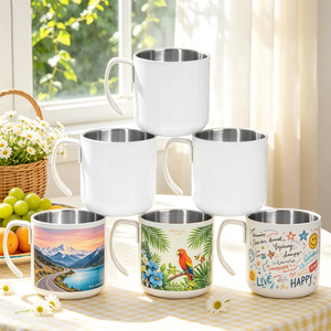 Bouteilles d'eau en acier inoxydable vierges pour sublimation, vente en gros, divers modèles, gobelets personnalisables DIY, tasses à café avec paille, articles de boisson multi-styles - Product Image 4