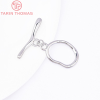 Fermoirs à bascule irréguliers en laiton plaqué or 24 carats de haute qualité, en forme de O, pour bracelets, accessoires de bijoux DIY