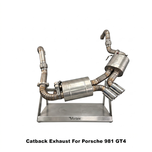 Vortex Track-Edition Titanium Catback System Featuring Vacuum Valve For Porsche 981 GT4 Racing Part - Product Image 1