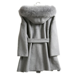 Jtfur cappotto di lana da donna con cappuccio da donna in lana con cappuccio da donna - Product Image 4