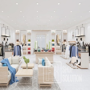 Mur Monté En Métal Or Boutique Porte-Vêtement Vêtements pour Design D'intérieur Femmes Magasin De Vêtements - Product Image 3
