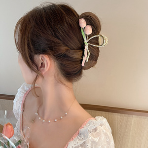 Clip per capelli a forma di tulipano di fascia alta di grandi dimensioni pinza a punta di squalo da donna - Product Image 5
