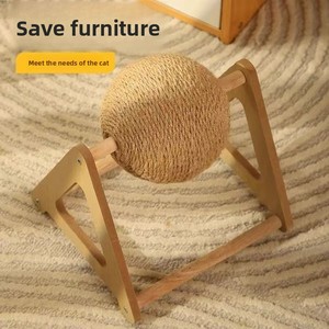 Rascador Multifuncional para Gatos con Triángulo de Sisal, Bola Giratoria y Palo de Juguete con Cuerda de Cáñamo, Caminadora para Gatos - Product Image 4