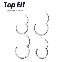 Grosir G23 cincin tindik hidung, anting-anting bulat klasik, cincin tindik badan Septum berengsel Titanium G23
