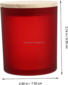 Velas Aromáticas de Cera de Soya Natural de Lujo Personalizadas - 26 Horas de Duración, Frasco de Vidrio Rojo Esmerilado con Tapa de Metal Negra, <span class=keywords><strong>Caja</strong></span> de Regalo Personalizada - Product Image 2