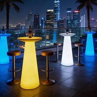 Table de bar lumineuse LED moderne, étanche, rechargeable, en PE, haute, pour bar à domicile, discothèque, fête, terrasse, décoration d'événements
