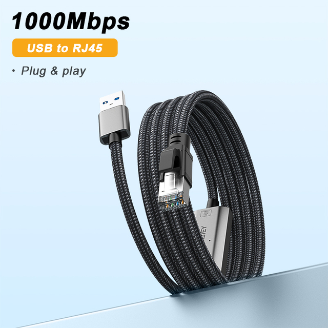 USB Wired Ethernet Cable RJ45 Gigabit High Speed LAN Network Adapter 1000Mbps for Laptop Tablet Desktop in Stock