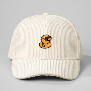 <span class=keywords><strong>Gorra</strong></span> de béisbol de pana bordada <span class=keywords><strong>con</strong></span> <span class=keywords><strong>patito</strong></span> bordado a juego de tendencia coreana, sombrero parasol de 6 paneles de alta calidad - Product Image 3