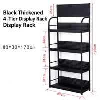 Étagère de présentation métallique sur pied à 5 niveaux pour supermarché, présentoir de bout de rayon pour snacks et boissons, noir, pour magasin de détail