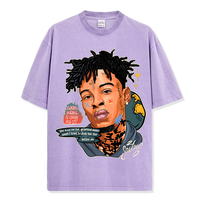 T-shirt unisexe à col rond et manches courtes en coton respirant imprimé, coupe ample, style streetwear, confortable pour le quotidien, anti-humidité