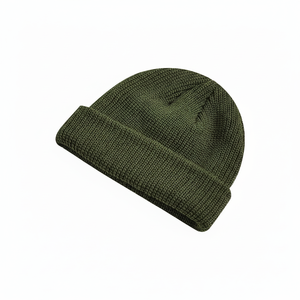 Gorro de algodón de alta calidad para hombres y mujeres de otoño, gorro cálido de Color sólido, gorros lisos de punto para ropa de playa al por mayor - Product Image 1