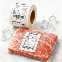 Étiquettes pour produits congelés de qualité supérieure, fabriquées en usine, imperméables et à motifs, pour fruits de mer, viande et aliments surgelés
