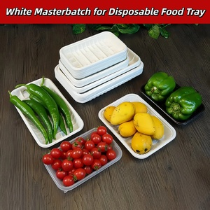 FDA chấp thuận khay thức ăn dùng một lần 120 ° C cao & -20 ° C chịu nhiệt độ thấp màu trắng cấp thực phẩm masterbatch - Product Image 2