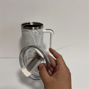 multiple colors powder coated travel mugs water bottle <strong>simply</strong> <strong>modern</strong> stainless steel 20oz 30oz 40oz <strong>tumbler</strong> with handle v2 - Product Image 4