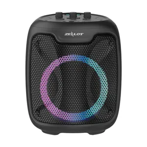 Haut-parleur karaoké puissant avec micro, caisson de basses sans fil pour l'extérieur, haut-parleur bluetooth Zealot P8