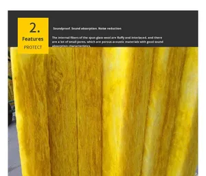 Matériau personnalisé écologique, ignifuge, insonorisant et isolant thermiquement : Panneau en fibre <span class=keywords><strong>de</strong></span> <span class=keywords><strong>verre</strong></span> isolante. - Product Image 2