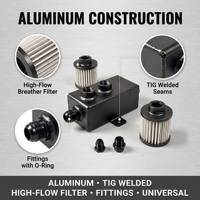 New HAOFA 1L/2L Aluminum Oil Catch Can Dual Port Welding Baffled Breather Filter Auxiliary Radiator Racing Car Auto Turbo