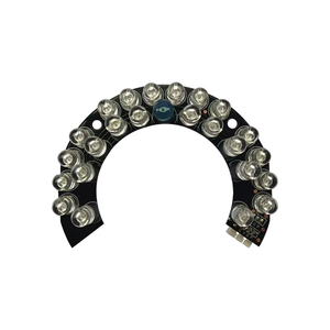 24-<span class=keywords><strong>LED</strong></span> Çerçevesiz IR <span class=keywords><strong>LED</strong></span> Boncuklu Kart PCBA 1 oz Bakır Doğrudan Yerleştirme 59.5x44.7mm 12V DC Işık Sensörlü CCTV Kamera için - Product Image 1