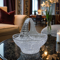 Panier de fruits en cristal taillé à la main avec 24% de PbO, panier cadeau de luxe pour centre de table de mariage, décoration de banquet à domicile