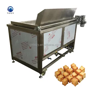 Industrial semi automatic discharging fried chicken potato chips processing machine
