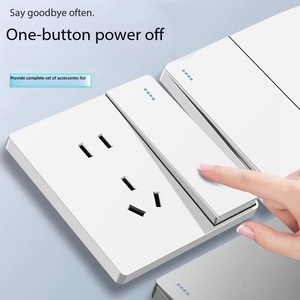 Prise murale 1 gang 5 trous IP44 10A anti-effraction, interrupteur encastré pour climatiseur domestique, panneau <span class=keywords><strong>de</strong></span> prise électrique - Product Image 1