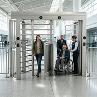 Tourniquet trépied monomoteur pleine hauteur à double voie pour fauteuils roulants, idéal pour les projets de halls d'immeubles de bureaux