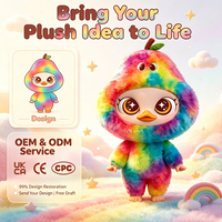 OEM/ODM Blind Box Collectible Kawaii Regenboog Tie-Dye Fruit Peer Pluche Pop Eend Vinyl Gezicht Fruit Eend Knuffel