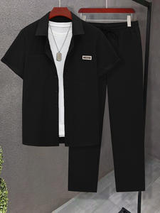 Pantaloni sportivi Casual da uomo a due pezzi con Bread a maniche corte - Product Image 3